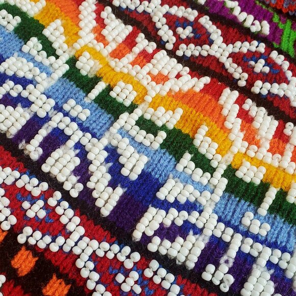 Handwoven Andean Rainbow Chullo Hat – Traditional Peruvian Alpaca Wool Hat with - Picture 2 of 3